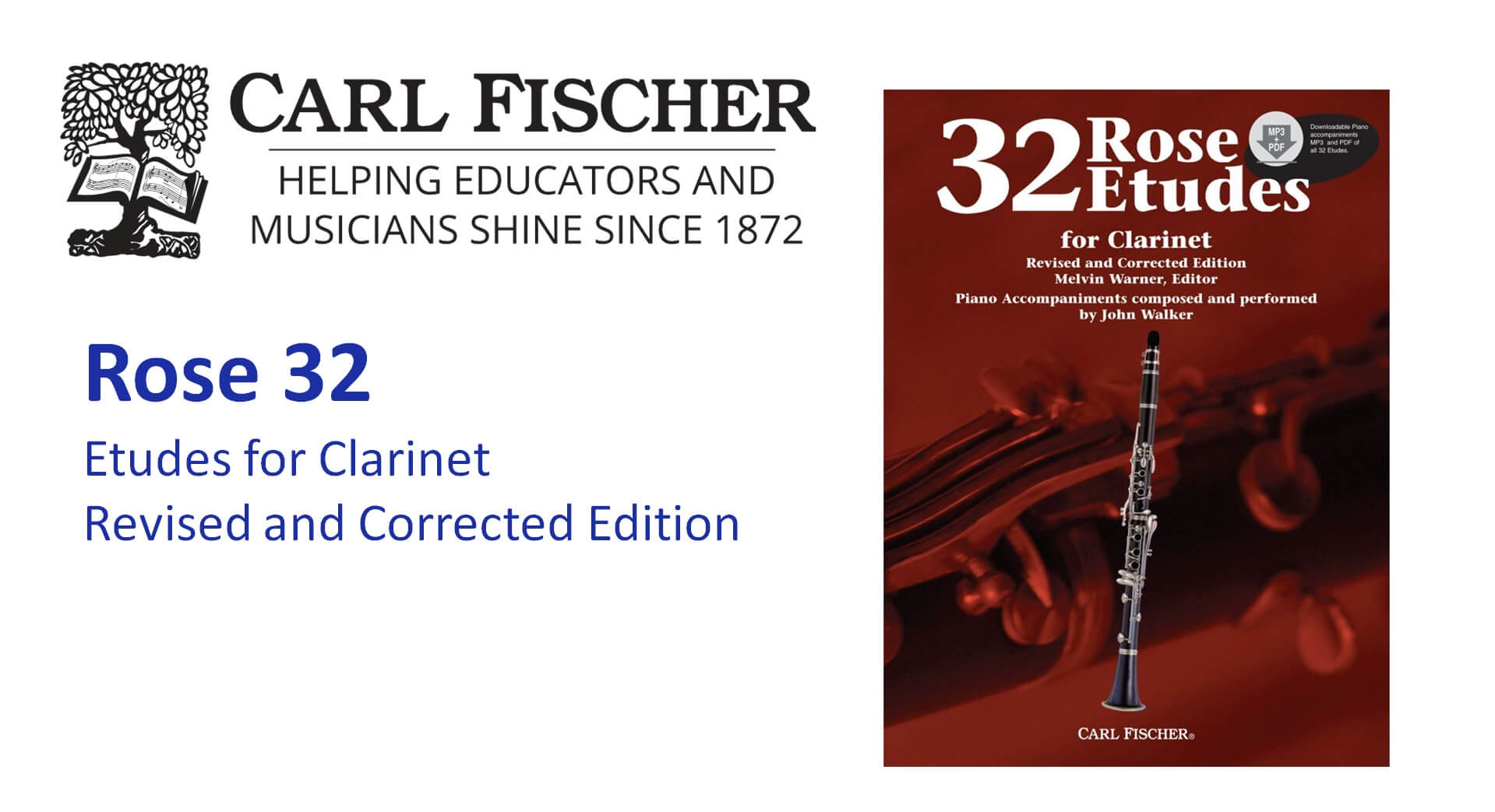 Rose 32 Etudes for Clarinet Revised and Corrected Edition