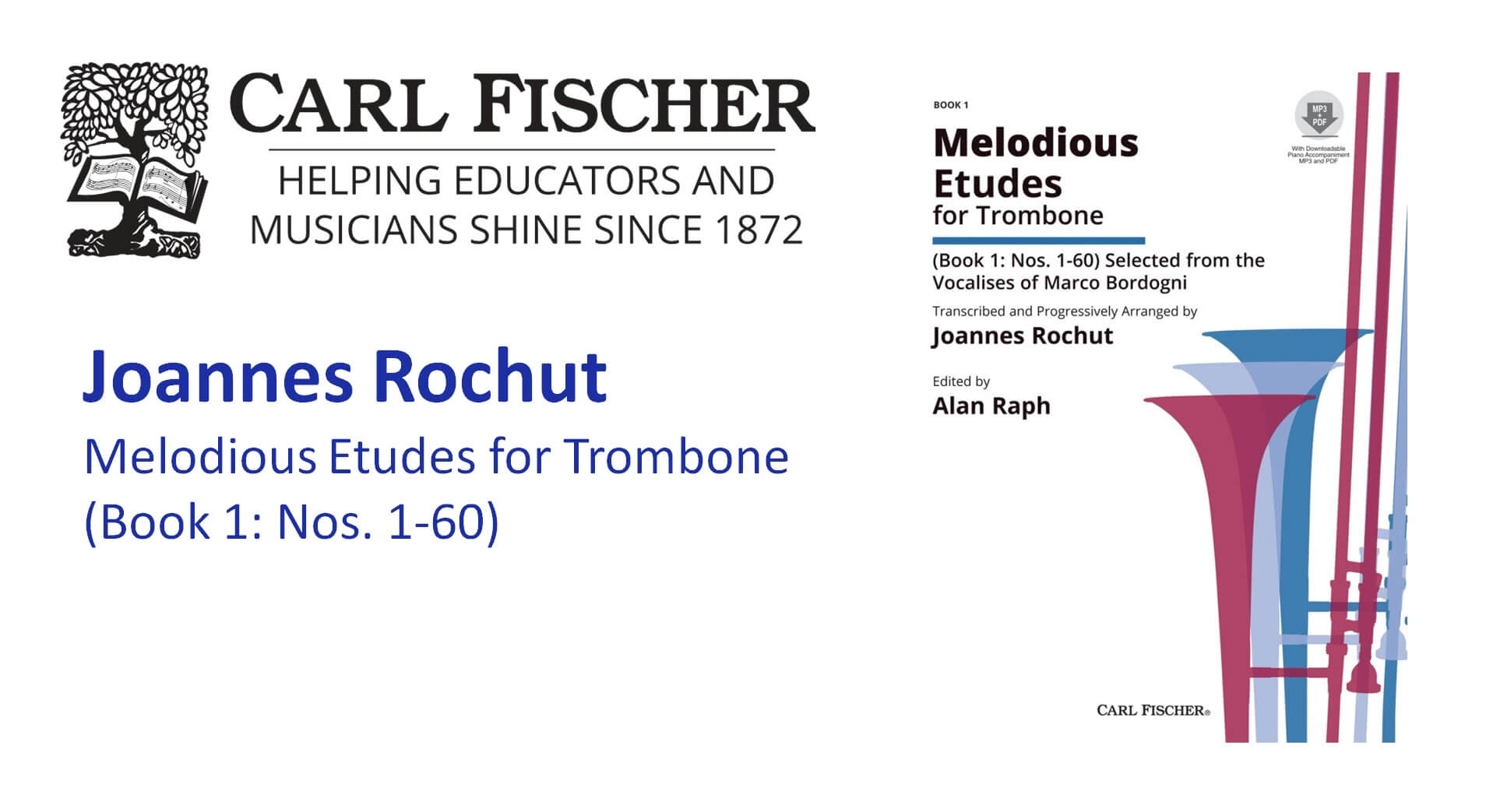 Joannes Rochut Melodious Etudes for Trombone Book 1