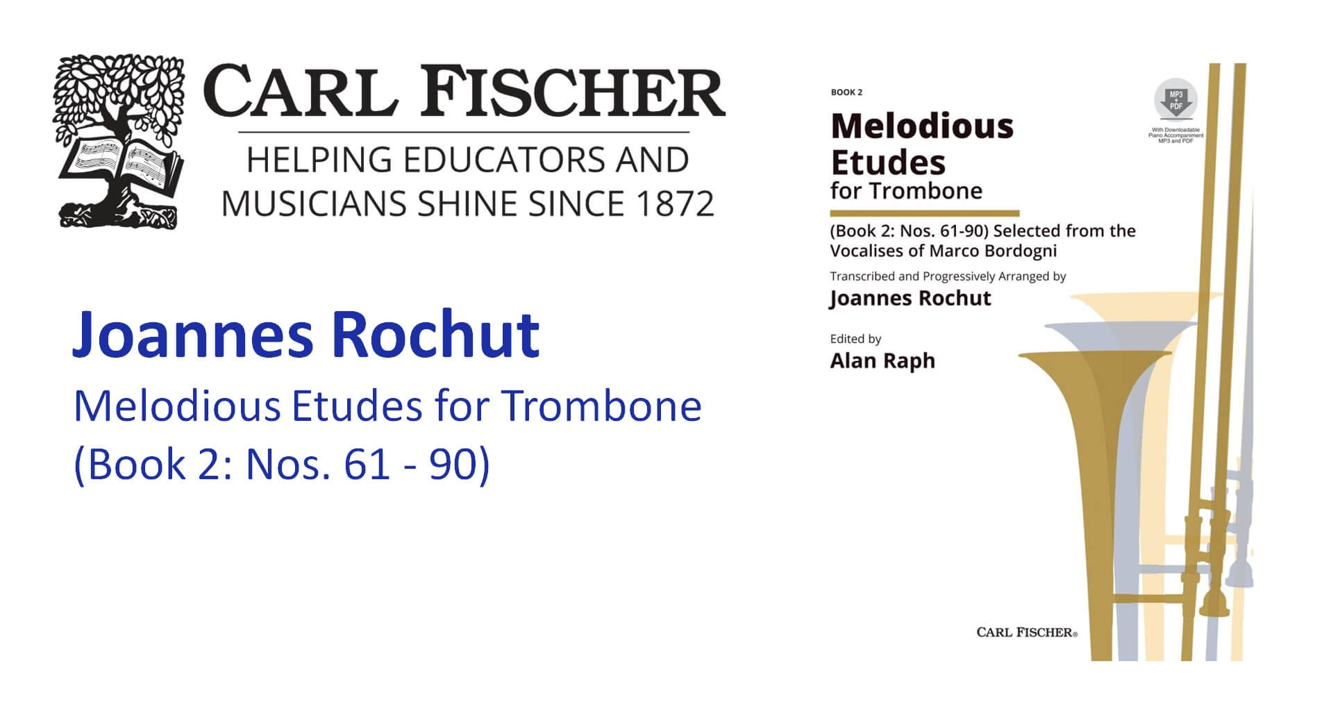 Joannes Rochut Melodious Etudes for Trombone Book 2