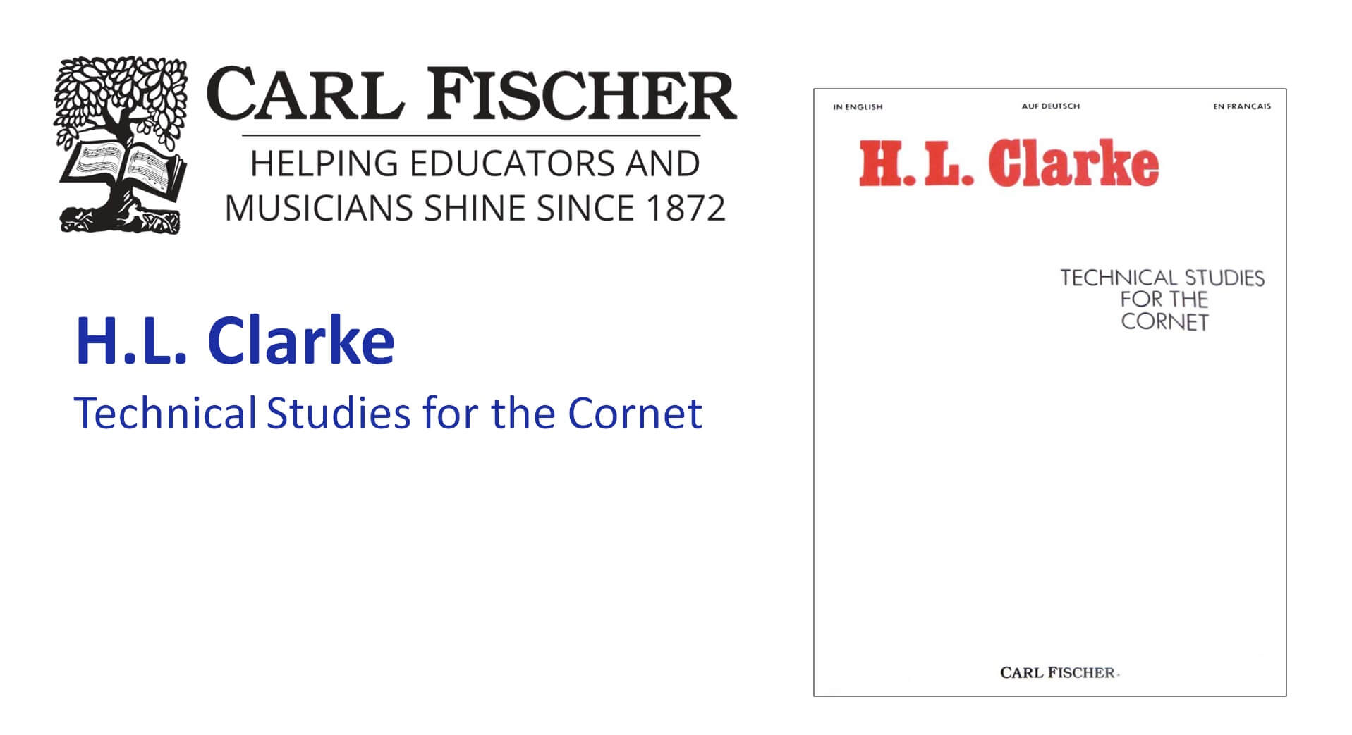 H.L. Clarke Technical Studies for the Cornet