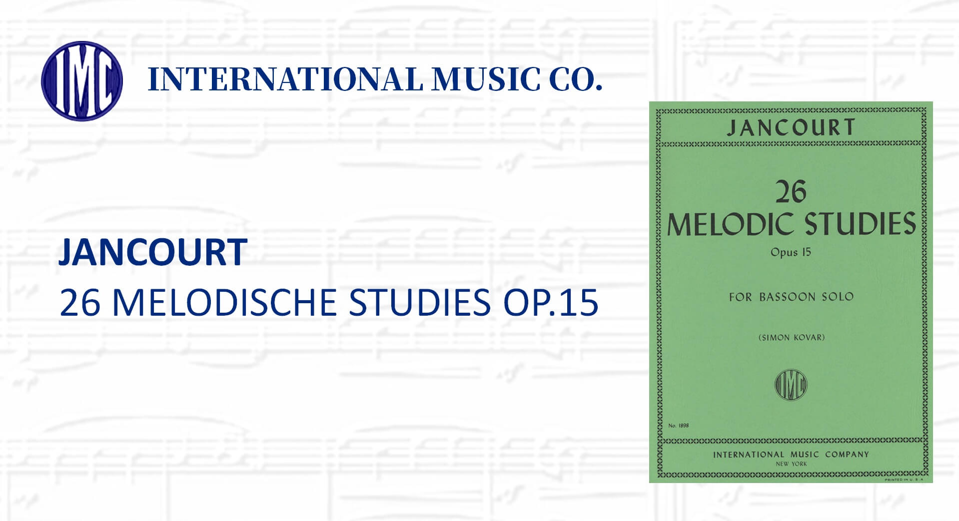 JANCOURT 26 MELODISCHE STUDIES OP.15