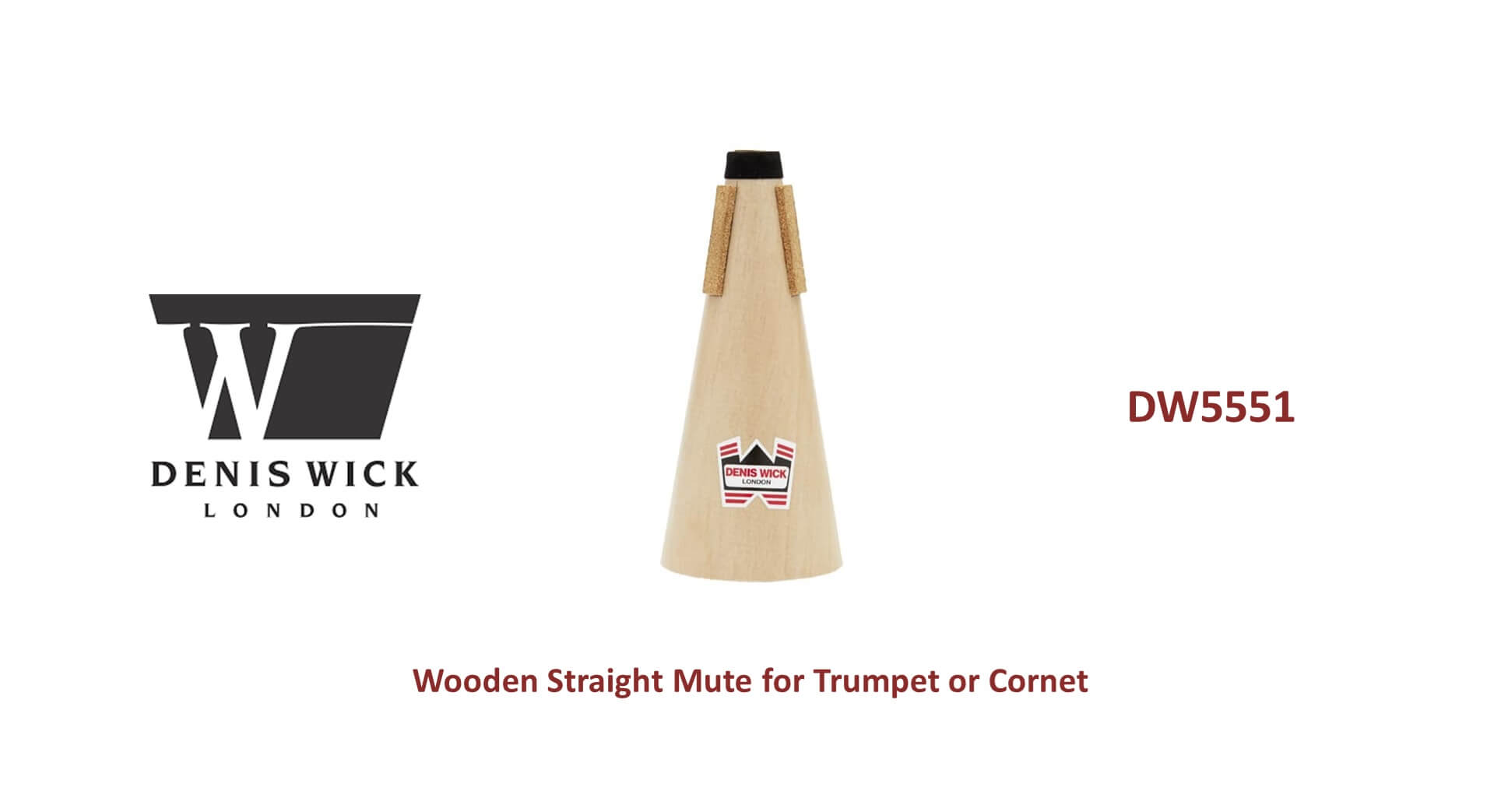 Denis Wick 5551 Wooden Straight小號弱音器